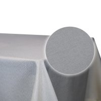 Tischdecke 160x260 cm silber eckig beschichtet Leinenoptik wasserabweisend Lotuseffekt