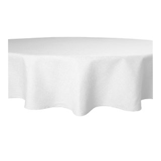 Tischdecke rund 220 cm Ø weiß beschichtet Leinenoptik wasserabweisend Lotuseffekt