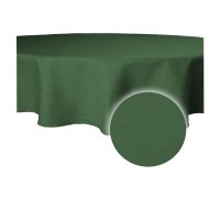 Tischdecke rund 220 cm &Oslash; gr&uuml;n dunkel beschichtet Leinenoptik wasserabweisend Lotuseffekt