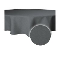 Tischdecke rund 220 cm &Oslash; anthrazit beschichtet Leinenoptik wasserabweisend Lotuseffekt