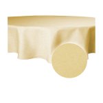 Tischdecke rund 220 cm &Oslash; gelb beschichtet Leinenoptik wasserabweisend Lotuseffekt