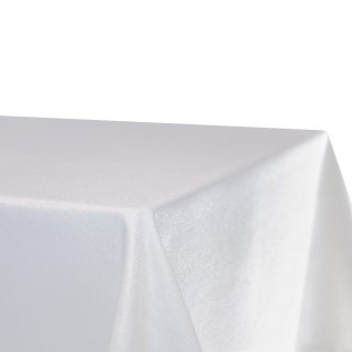 Tischdecke 130x340 cm weiß eckig beschichtet Leinenoptik wasserabweisend Lotuseffekt