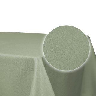 Tischdecke 130x340 cm grün hell eckig beschichtet Leinenoptik wasserabweisend Lotuseffekt