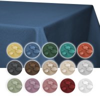 Tischdecke 130x340 cm grün dunkel eckig beschichtet Leinenoptik wasserabweisend Lotuseffekt