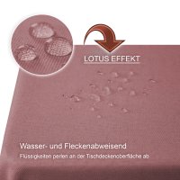 Tischdecke 130x340 cm altrosa eckig beschichtet Leinenoptik wasserabweisend Lotuseffekt