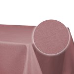 Tischdecke 130x340 cm altrosa eckig beschichtet Leinenoptik wasserabweisend Lotuseffekt