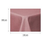 Tischdecke 130x340 cm altrosa eckig beschichtet Leinenoptik wasserabweisend Lotuseffekt