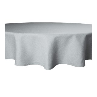 Tischdecke rund 140 cm Ø silber beschichtet Leinenoptik wasserabweisend Lotuseffekt