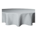 Tischdecke rund 140 cm Ø silber beschichtet Leinenoptik wasserabweisend Lotuseffekt