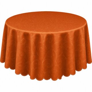 Tischdecke terracotta oval 130x220 cm damast Ornamente bügelfrei fleckenabweisend