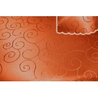 Tischdecke terracotta oval 130x220 cm damast Ornamente bügelfrei fleckenabweisend