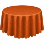 Tischdecke terracotta oval 130x220 cm damast Ornamente bügelfrei fleckenabweisend