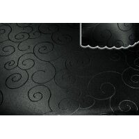 Tischdecke schwarz oval 130x220 cm damast Ornamente bügelfrei fleckenabweisend