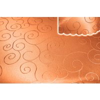Tischdecke orange oval 130x220 cm damast Ornamente b&uuml;gelfrei fleckenabweisend