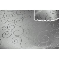 Tischdecke silber oval 130x220 cm damast Ornamente b&uuml;gelfrei fleckenabweisend