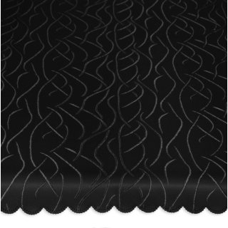 Tischdecke schwarz rund 160 cm &Oslash; damast Streifen b&uuml;gelfrei fleckenabweisend