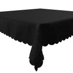 Tischdecke schwarz 110x140 cm eckig damast Ornamente Mitteldecke bügelfrei fleckenabweisend