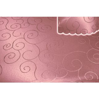 Tischdecke 130x130 cm altrosa damast Ornamente Mitteldecke b&uuml;gelfrei fleckenabweisend