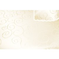 Tischdecke 130x130 cm champagner damast Ornamente Mitteldecke b&uuml;gelfrei fleckenabweisend