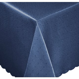 Tischdecke 135x180 cm blau dunkel eckig Mitteldecke Punkte bügelfrei fleckenabweisend