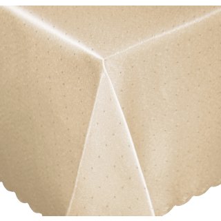 Tischdecke ecru 130x340 cm eckig Punkte Tafeltuch bügelfrei fleckenabweisend