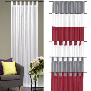 Voile Organza Dekoschal Isa 140x245 cm halb transparent Schlaufen Vorhang o. Kräuselband Gardine