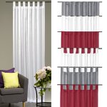 Voile Organza Dekoschal Isa 140x245 cm halb transparent Schlaufen Vorhang o. Kräuselband Gardine