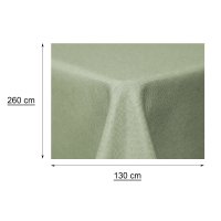 Tischdecke 130x260 cm grün hell eckig Leinenoptik wasserabweisend beschichtet Mitteldecke