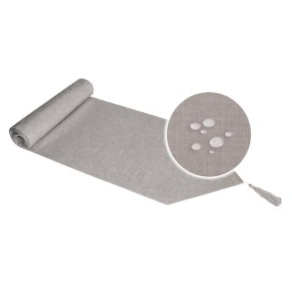 Tischläufer beschichtet Struktur Leinen-Optik Wasser abweisend Lotuseffekt Tischband #1124 silber 40x140 cm