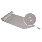 Tischläufer beschichtet Struktur Leinen-Optik Wasser abweisend Lotuseffekt Tischband #1124 silber 40x140 cm