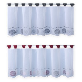Bistrogardine Punkte ca. 155x45 cm Cafehaus Gardine transparent Voile Fenstergardine Vorhang
