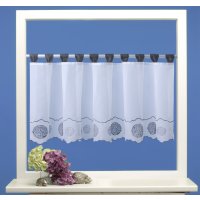 Bistrogardine Punkte ca. 155x45 cm Cafehaus Gardine transparent Voile Fenstergardine Vorhang