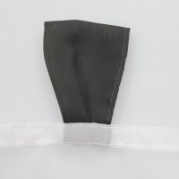Bistrogardine Punkte ca. 155x45 cm Cafehaus Gardine Voile transparent weiß grau