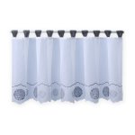 Bistrogardine Punkte ca. 155x45 cm Cafehaus Gardine Voile transparent weiß grau