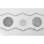 Bistrogardine Punkte ca. 155x45 cm Cafehaus Gardine Voile transparent weiß grau