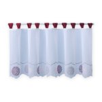 Bistrogardine Punkte ca. 155x45 cm Cafehaus Gardine Voile transparent weiß bordeaux