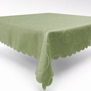 Tischdecke 110x160 cm Lindgrün eckig damast Ornamente Mitteldecke bügelfrei