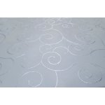 Tischdecke 110x160 cm Weiß eckig damast Ornamente Mitteldecke bügelfrei