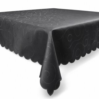 Tischdecke 110x160 cm Grau eckig damast Ornamente Mitteldecke bügelfrei