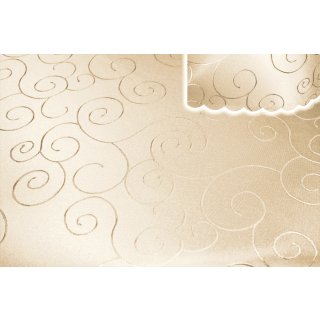 Tischdecke 110x180 cm creme sand eckig damast Ornamente Mitteldecke bügelfrei fleckenabweisend