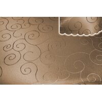 Tischdecke 110x180 cm braun hell eckig damast Ornamente Mitteldecke bügelfrei fleckenabweisend
