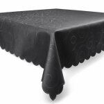 Tischdecke 110x180 cm grau eckig damast Ornamente Mitteldecke bügelfrei fleckenabweisend
