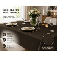 Tischdecke braun dunkel 135x180 cm eckig damast Ornamente bügelfrei fleckenabweisend