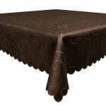 Tischdecke braun dunkel 135x180 cm eckig damast Ornamente bügelfrei fleckenabweisend