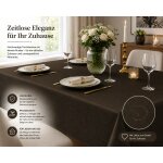 Tischdecke braun dunkel 135x180 cm eckig damast Ornamente bügelfrei fleckenabweisend