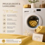 Tischdecke gelb 130x260 cm eckig damast Ornamente bügelfrei fleckenabweisend