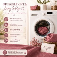 Tischdecke altrosa 130x300 cm eckig damast Ornamente bügelfrei fleckenabweisend