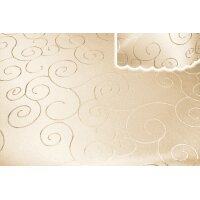 Tischdecke creme sand 130x300 cm eckig damast Ornamente bügelfrei fleckenabweisend