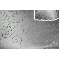 Tischdecke silber 130x300 cm eckig damast Ornamente bügelfrei fleckenabweisend