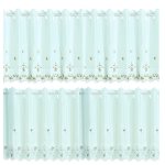 Bistrogardine Leonie ca. 155x45 cm Cafehaus Gardine weiß transparent Voile Fenstergardine Vorhang bestickt